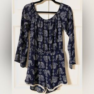 Elephant print romper